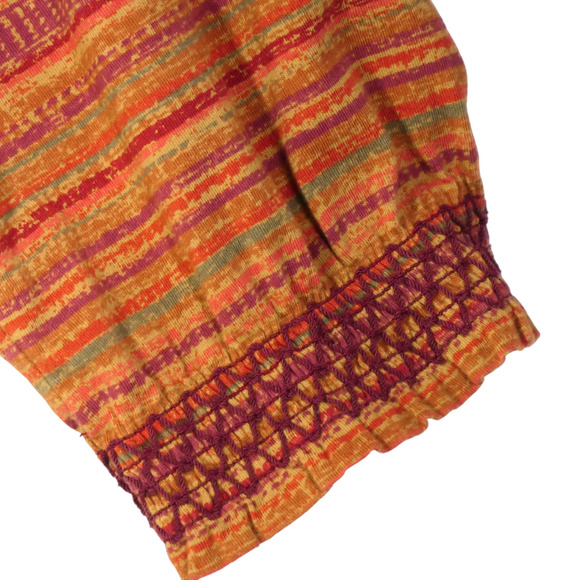 Lauren Ralph Lauren Knit Top Womens Size M Brown Smocked Button Detail Boho - Picture 8 of 10